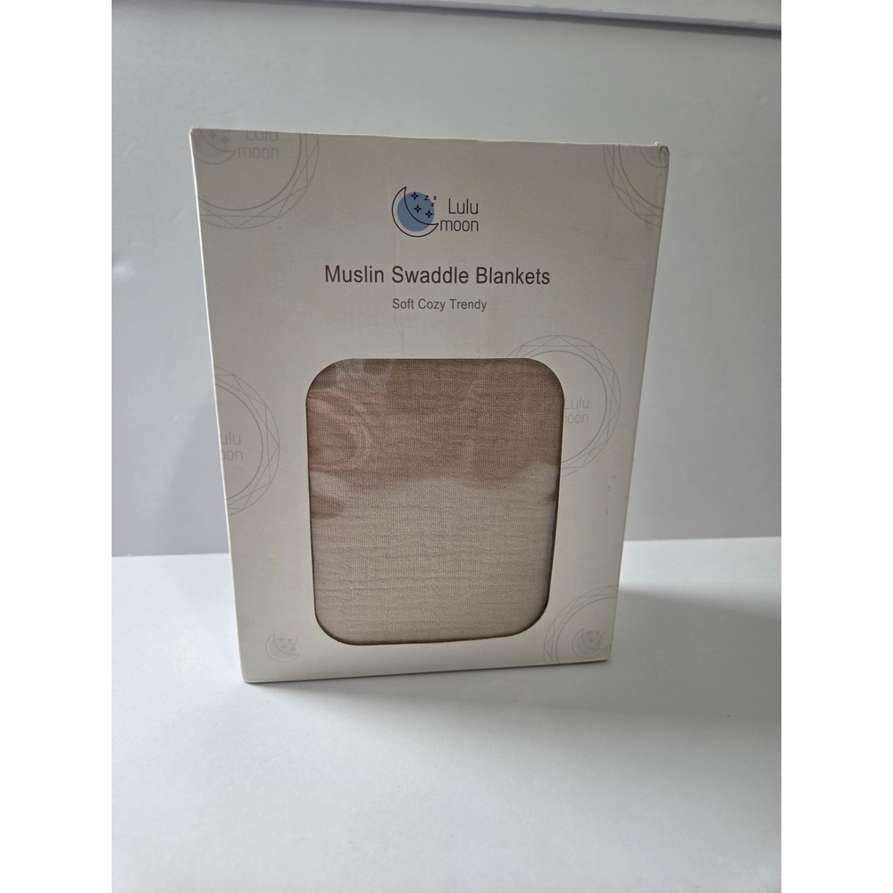 Lulumoon Muslin Swaddle Blankets 100% Cotton Tan Beige New in Box